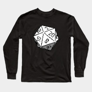 D20 Roleplaying Icosahedron Pixel-Art Style Long Sleeve T-Shirt